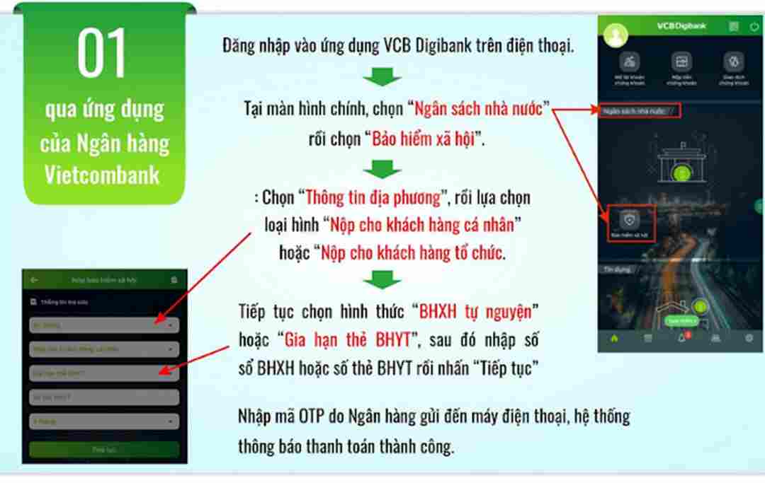 Hướng dẫn mua BHYT online qua App DigiBanking VietcomBank