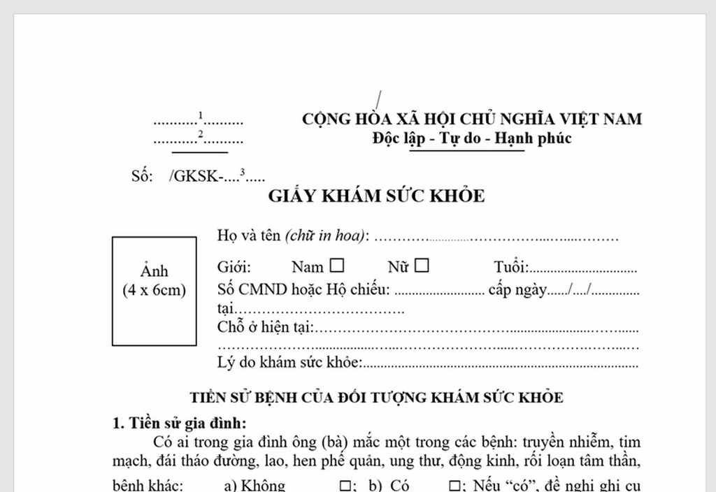 Giấy khám sức khỏe là gì?